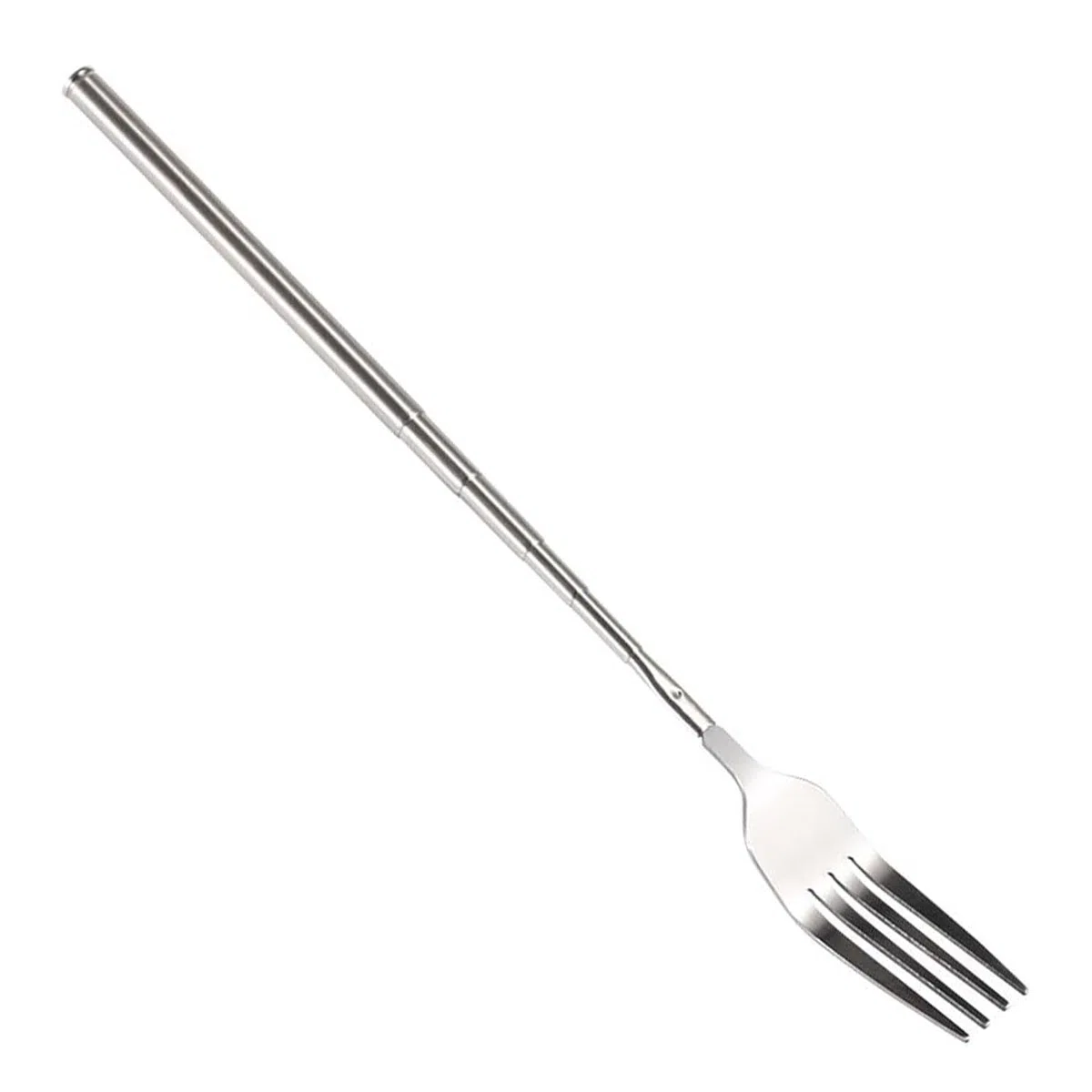 1 Pièce Fourchette Rétractable À Long Manche, Couverts À Fourchette Escamotables en Acier Inoxydable, Fourchette de Barbecue Rétractable, pour Griller - Argent