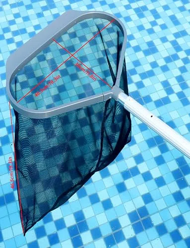 Épuisette de piscine robuste avec maille fine pour le nettoyage de la piscine, convient aux poteaux standard