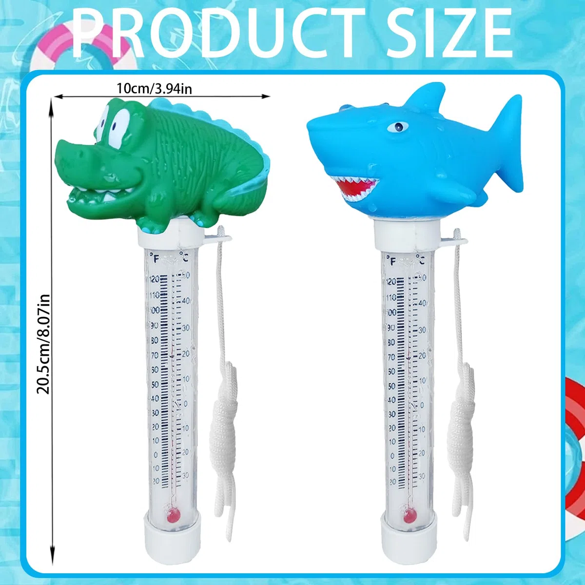 AUNGCSH 2 Stück Thermometre Piscine, Flottant Thermomètre Piscine, Thermomètre de Piscine, Convient Aux Piscines Intérieures et Extérieures, Aux Aquariums et Aux Aquariums (Bleu)
