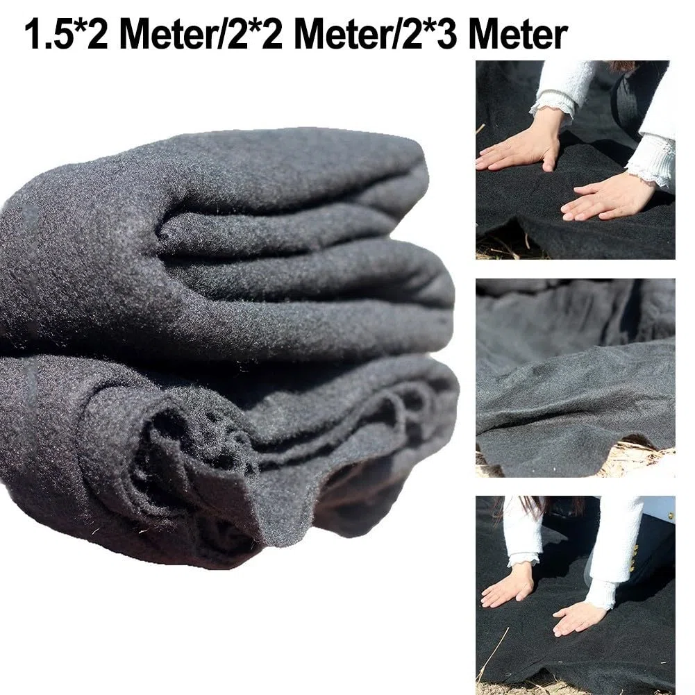 Bâche de protection pour étang de jardin - En non-tissé - Noir - Protection contre les pierres, les racines - Géotextile - 2 x 2 m