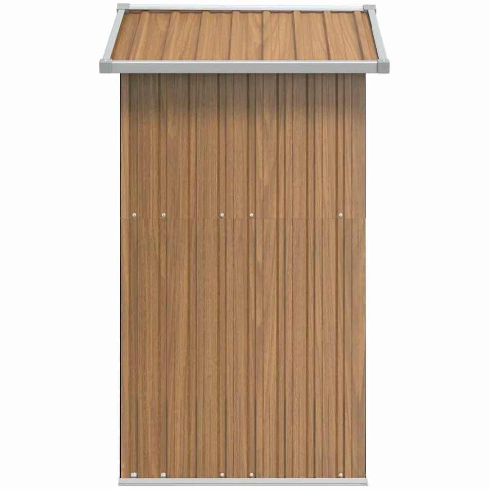 Abri de jardin Marron 126x97,5x177 cm Abri de rangement en acier galvanisé