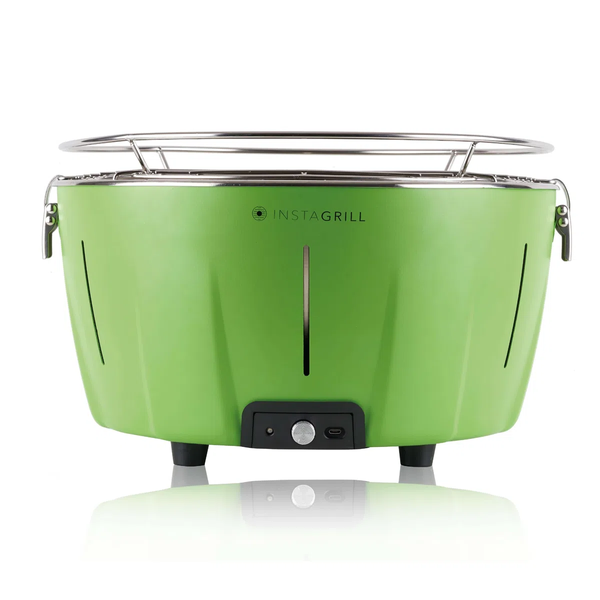 Classe Italy | Barbecue de table au charbon sans fumée. Avec batterie, charbon et gel inclus. Barbecue portable, s’allume en seulement 5 minutes. Barbecue de camping. Vert Avocado