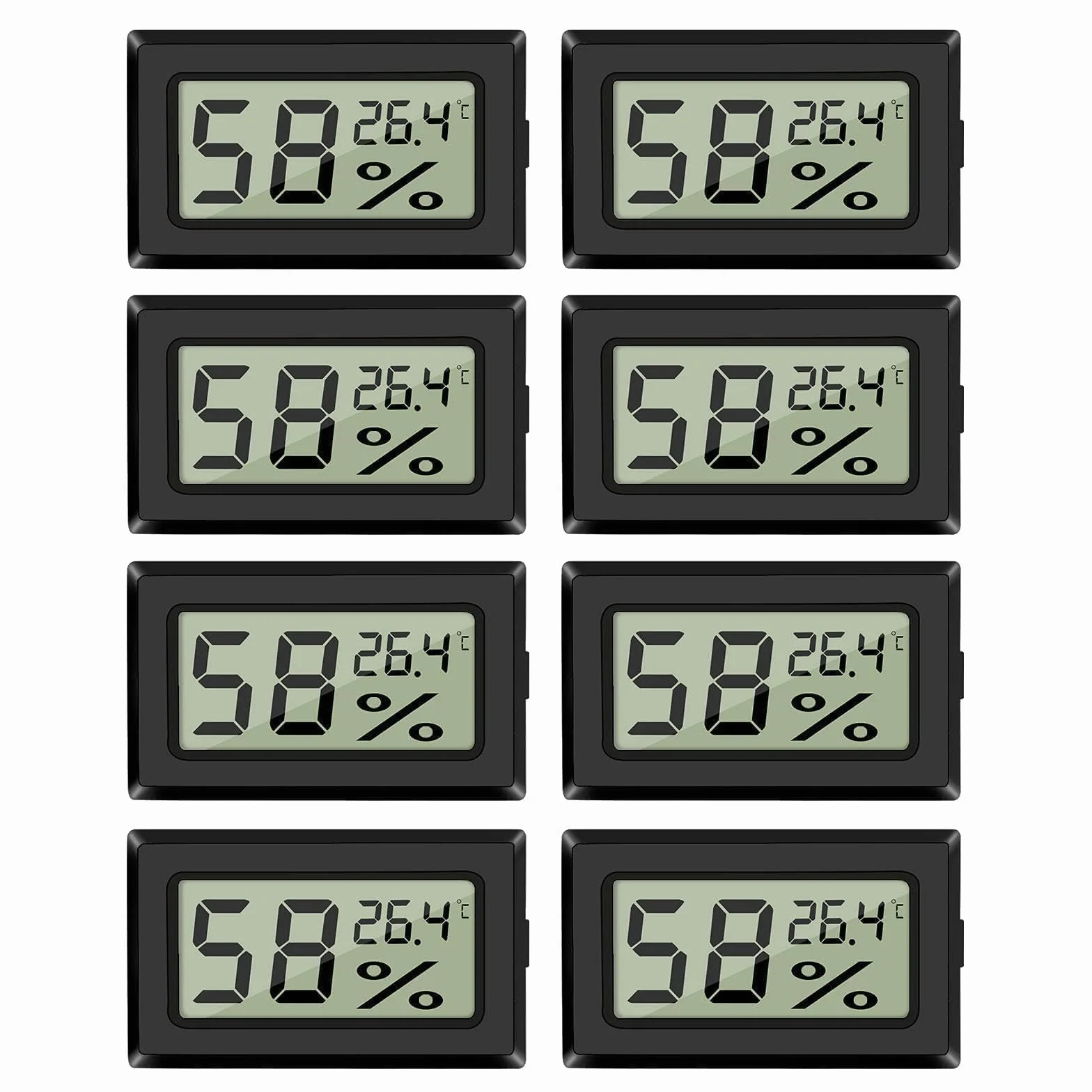 EEEKit Hygromètre Thermomètre Intérieur, 8PCS Thermomètres Hygromètres, Capteur d 'Humidité et de Température Ambiance pour la Maison, Celsius