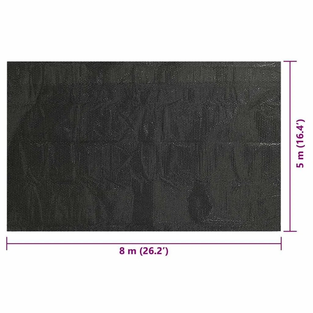 Bâche de piscine rectangulaire - 800 x 500 cm - En polyéthylène - Noir - Protection contre l'évaporation - Protection d'hiver et d'été