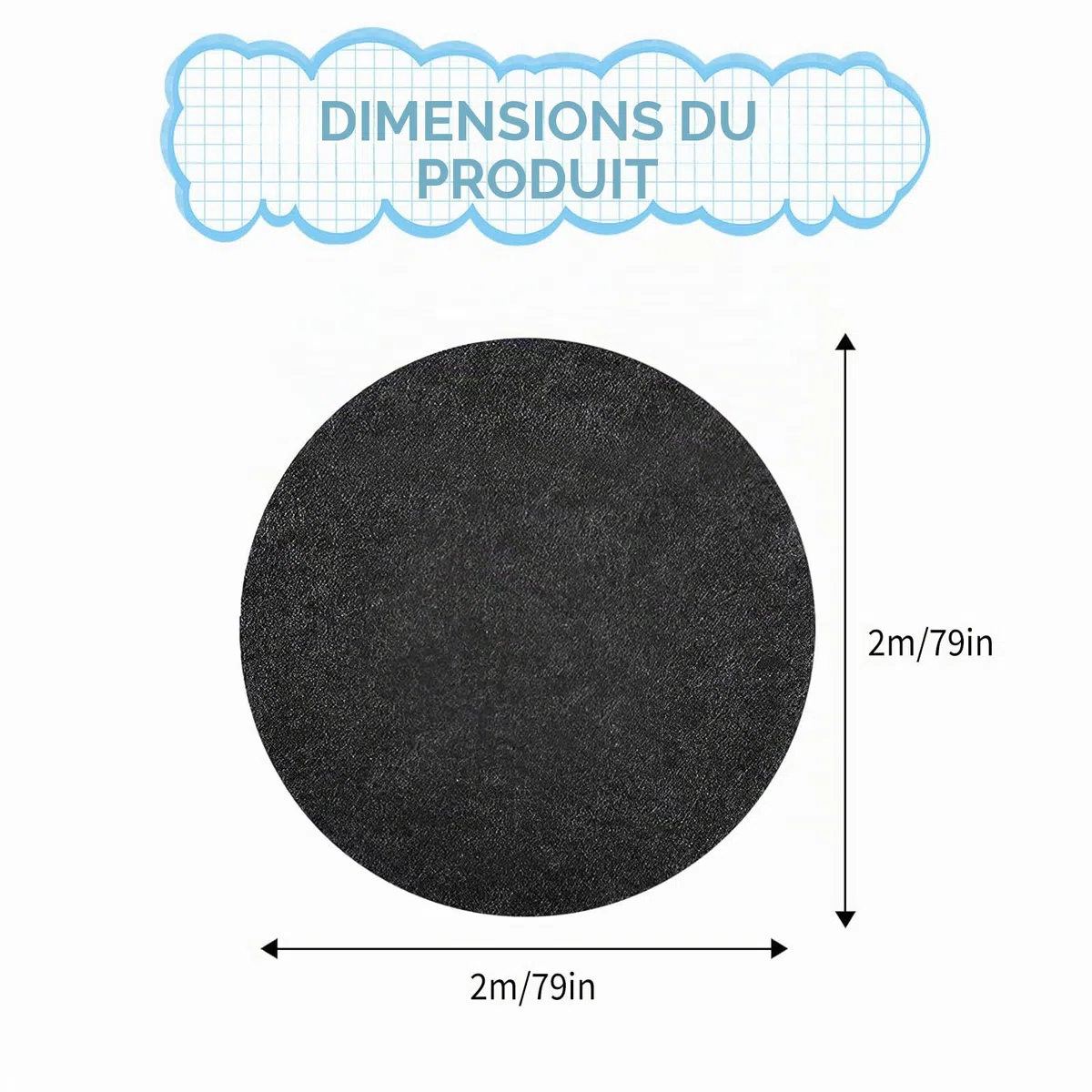 Tapis de protection de piscine antidérapant et imperméable, 200 cm, absorbant l'eau, antidérapant, pour l'extérieur et l'intérieur