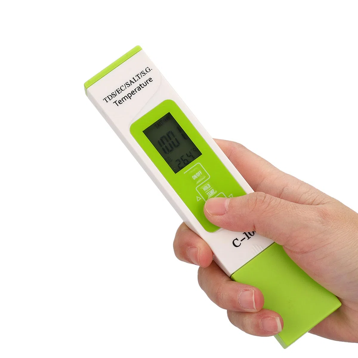 C 100 5 en 1 Salinité TDS EC Testeur D'eau de Mer Multifonction Testeur de Qualité de L'eau avec Rétro éclairage Numérique PH mètre TDS Pen Zero Water Quality PPM Tester Meter pour Piscine D'eau Potab