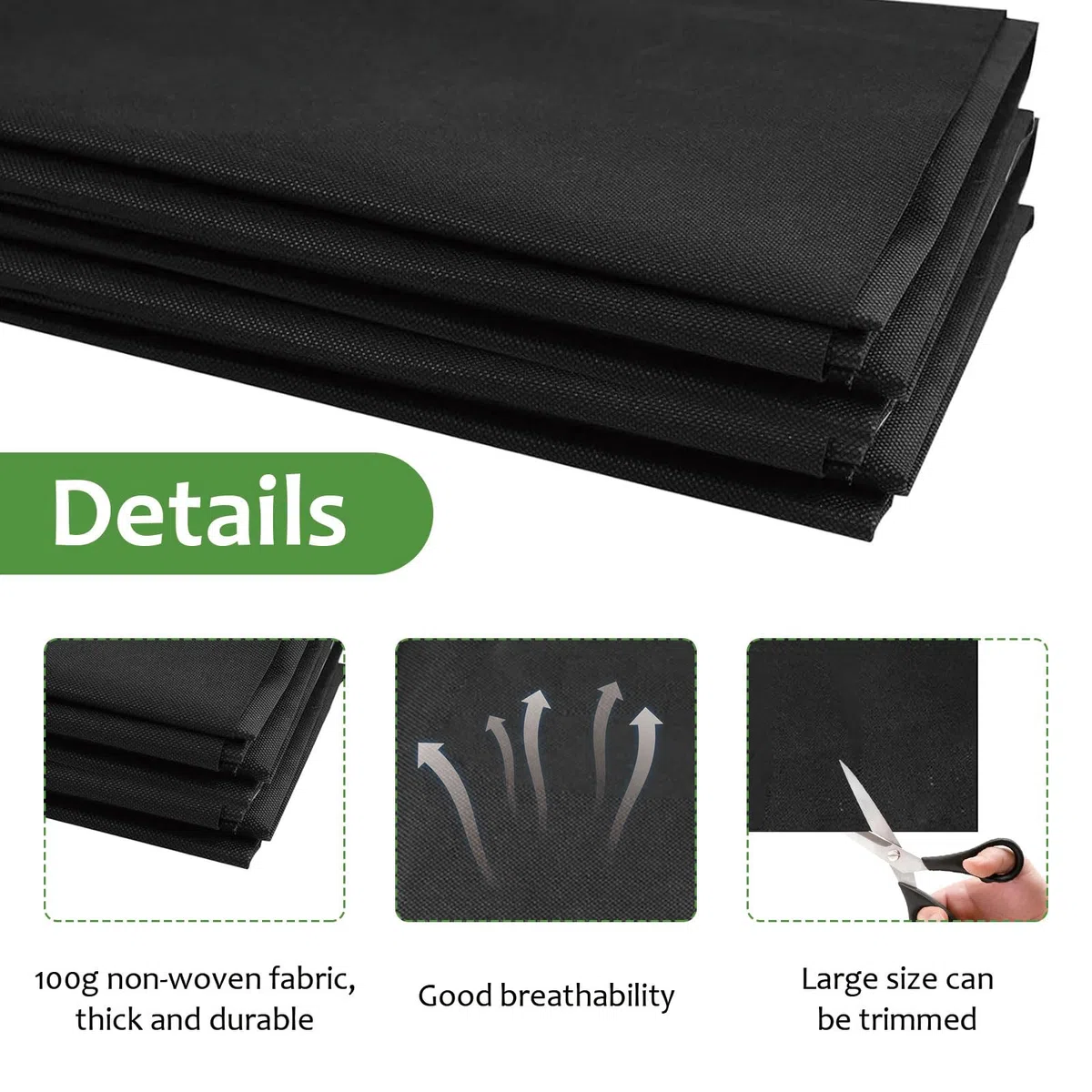 mumisuto 160 * 290cm Rouleau De RevêTement pour JardinièRe en Tissu, Rouleau De Doublure en Feutre VéGéTal Non Tissé, Tapis De Jardinage pour Jardin, AlléE Et Potager