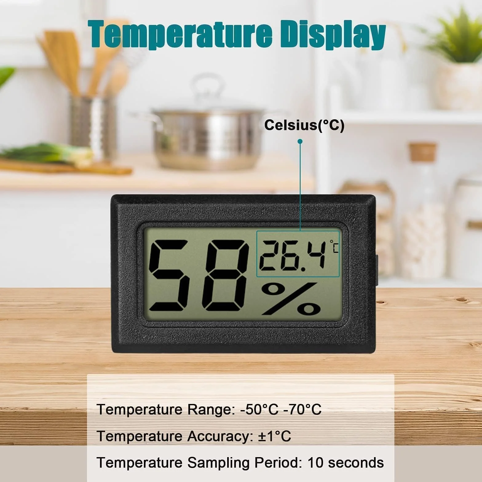 EEEKit Hygromètre Thermomètre Intérieur, 8PCS Thermomètres Hygromètres, Capteur d 'Humidité et de Température Ambiance pour la Maison, Celsius