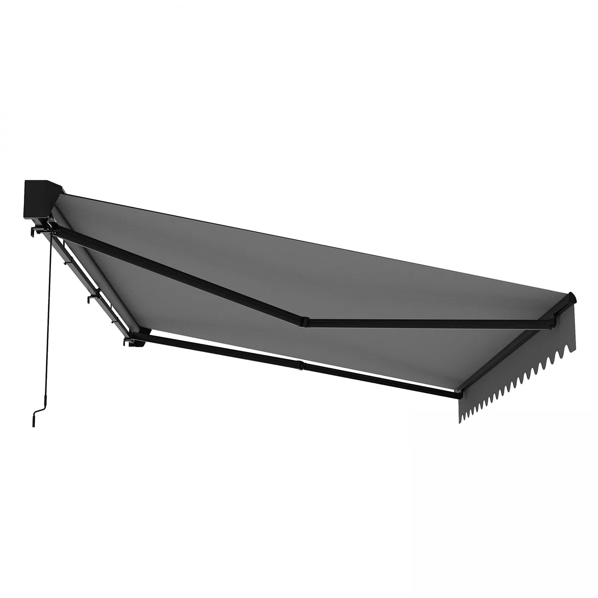 Oviala Store banne Semi-intgral 3x2,5m en Aluminium Gris