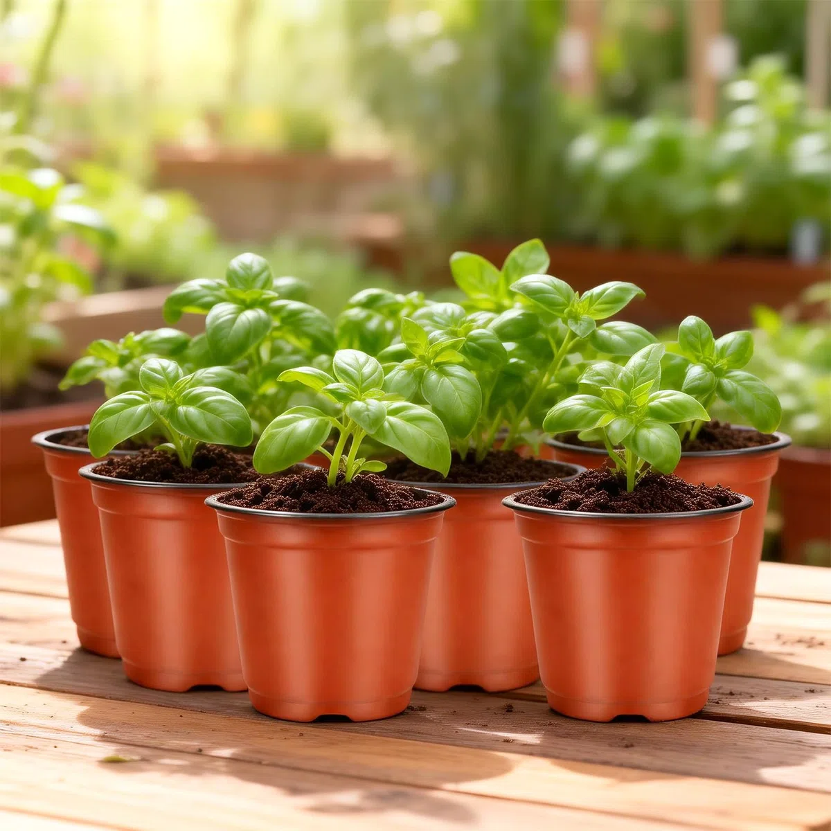 KINGLAKE 100 Pièces 10CM Pots de Fleurs,Pot pour Semis Exterieur,Pot Plastique Plante,Pot de Repiquage,Godets Semis pour Interieur-Rouge-Marron