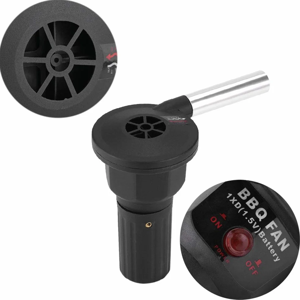 Fdit Ventilateur de gril, ventilateur de gril portable, ventilateur de barbecue fiable, léger alimenté par batterie pour barbecue pour pique-nique
