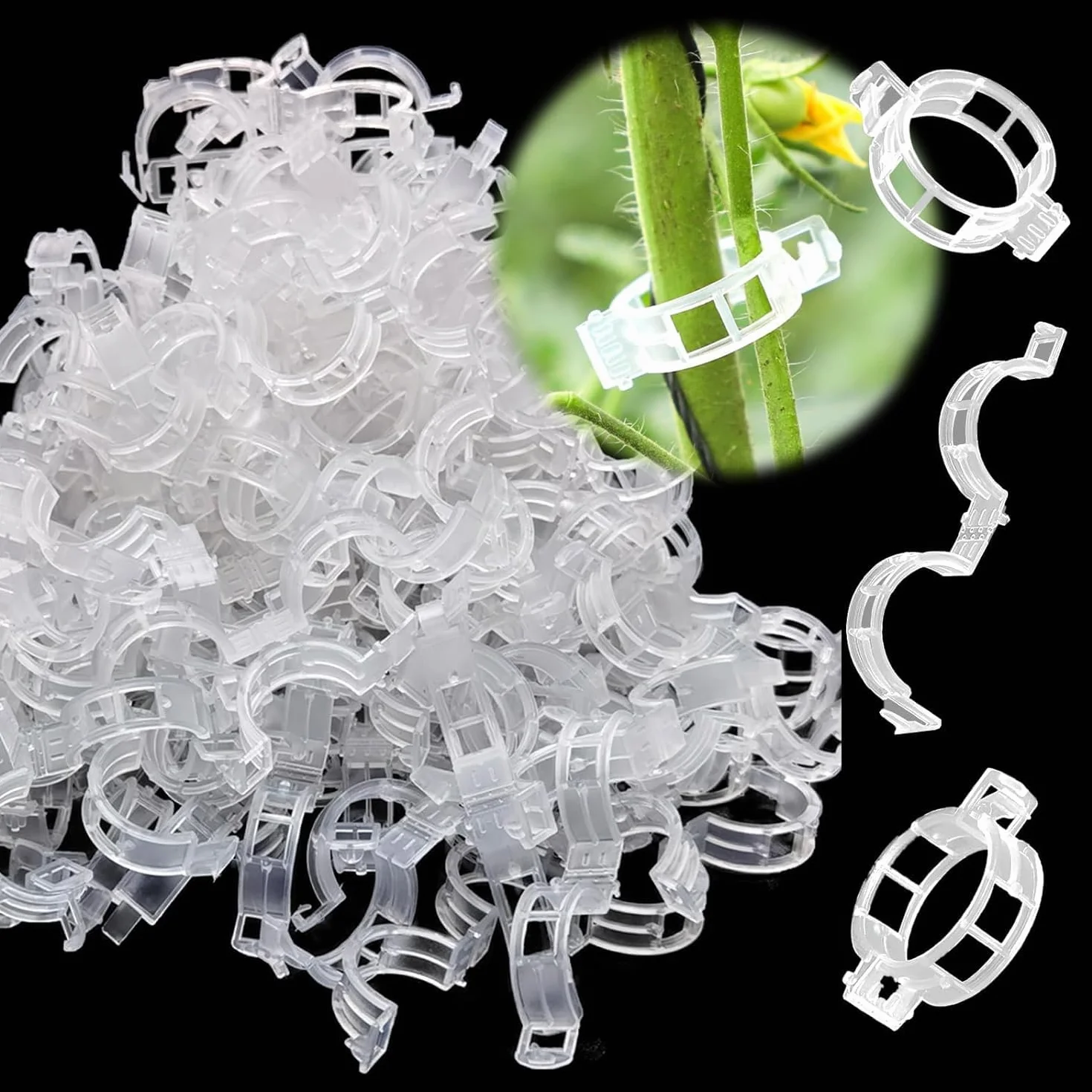 Lot de 50 Plantes Clips pour Tomate, Clips pour Grimpantes, Jardin Clips en Plastique pour légumes