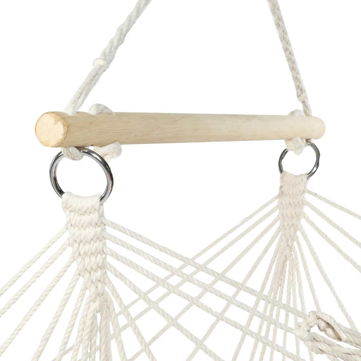 IDMarket - Fauteuil Suspendu bohème 2 Coussins écru Design macramé