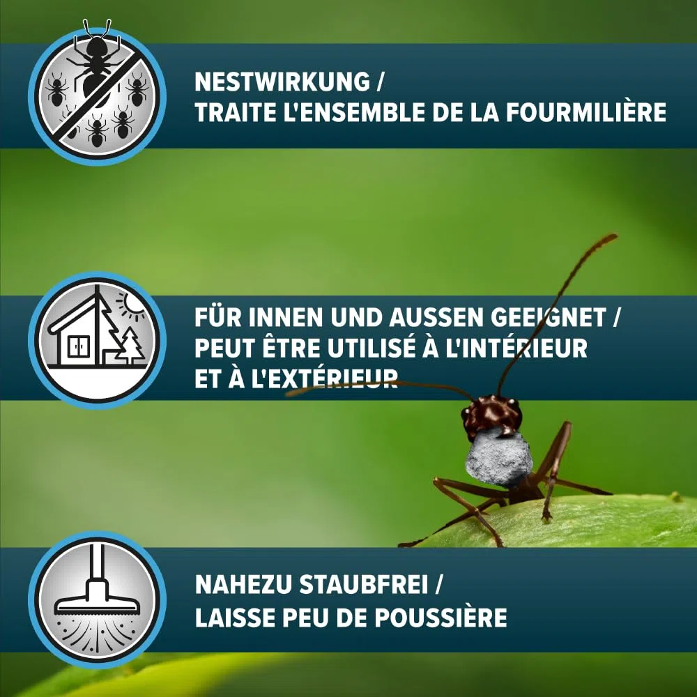 NOPE! Granulés Anti-Fourmis 450g – Appât Inodore pour Intérieur & Extérieur – Cible la Fourmilière – Insecticide Puissant à Action Retardée
