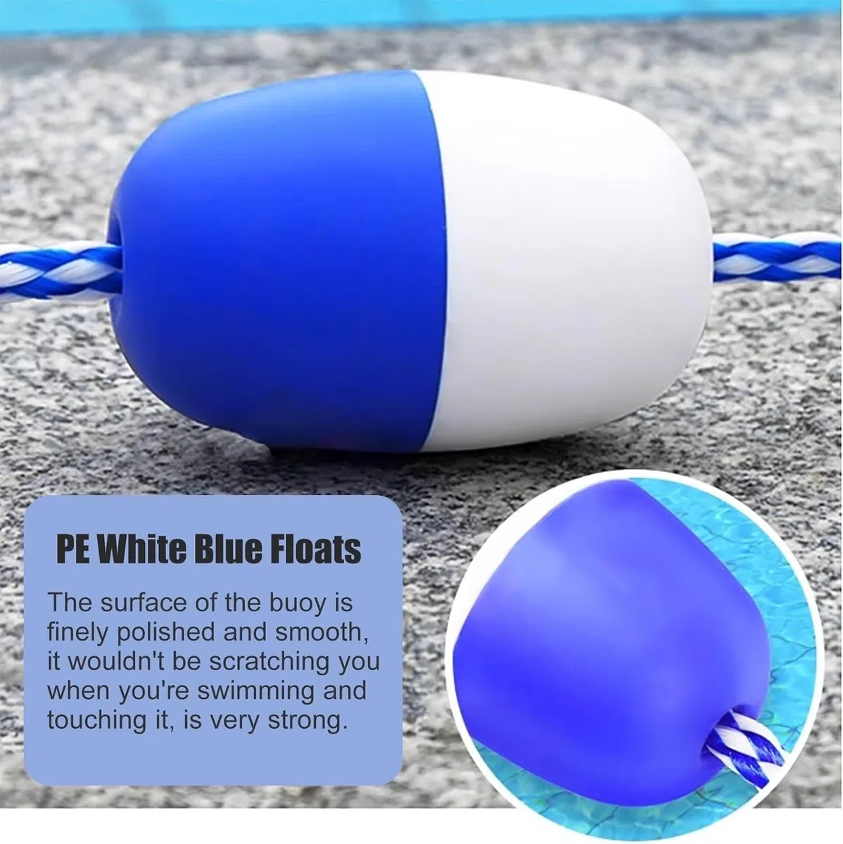 Séparateurs de sécurité flottants for piscines, lignes couloirs piscine bleues et blanches(12m)
