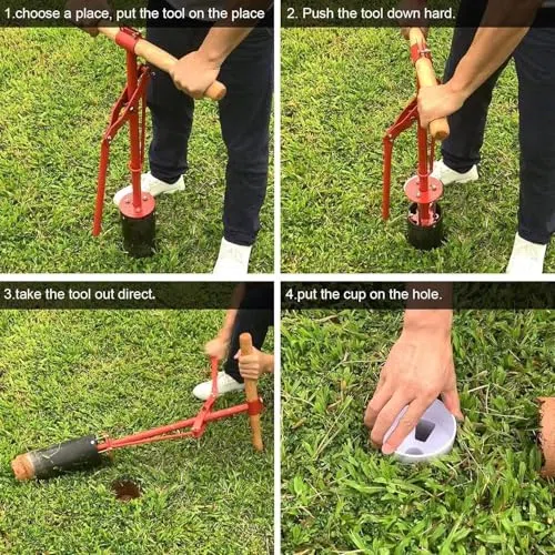 Coupe-trou de golf, pelle verte manuelle avec poignée, machine de forage de gazon d'extérieur pour boucher l'herbe de jardin
