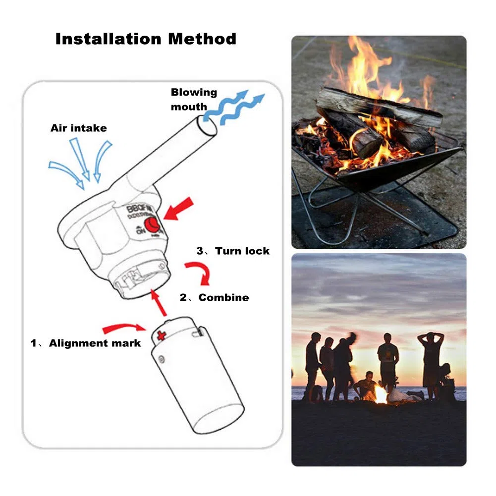 Zunate BBQ Ventilateur,Soufflet Barbecue - Fonctionnement Simple,Portable et Léger - Idéal pour Les Barbecues et Les Pique-niques en Plein Air