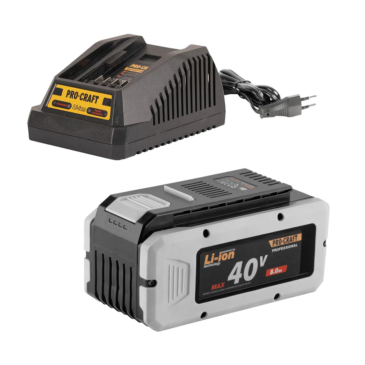 Procraft PKA48Li Tronçonneuse sans fil 40 V 406 mm Brushless + 1 batterie 8,0 Ah + chargeur