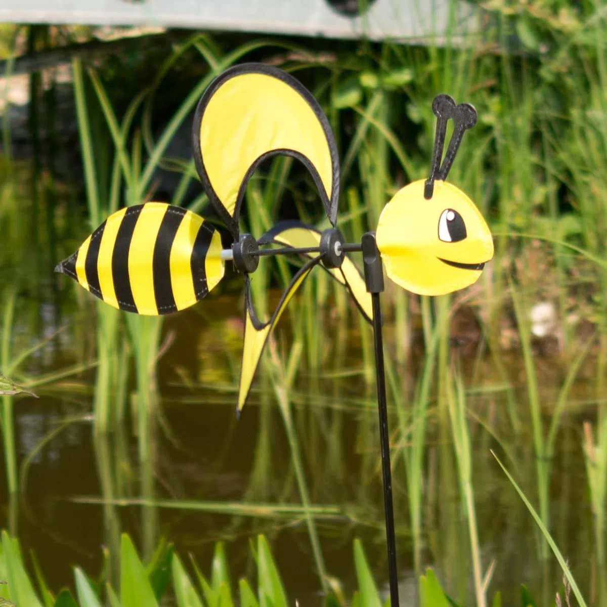 CIM Girouette - Little Magic Bee - résiste aux UV et aux intempéries - Ø28cm, Motif: 35x13cm, Hauteur Totale: 85cm - INCL. Tige en Fibre de Verre