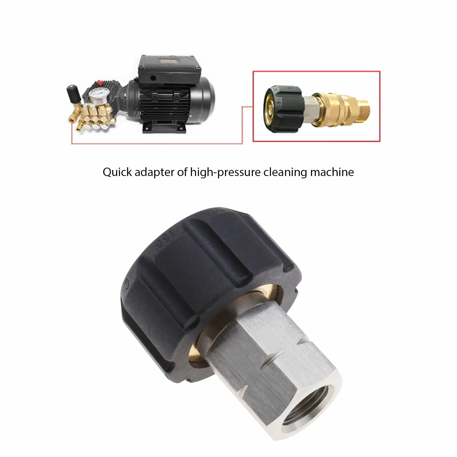 ECSiNG Adaptateur de Nettoyeur Haute Pression Femelle Métrique M22 à 1/4 pouce Femelle NPT Raccord Métal Nettoyeur Haute Pression Adaptateur de Tuyau Prise de Connexion Rapide
