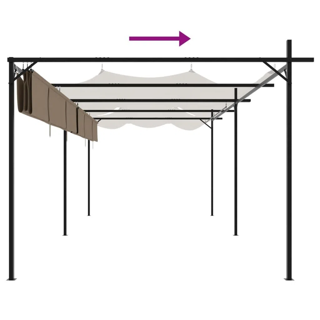 Pergola Acier et Aluminium Taupe 589x292x230 cm