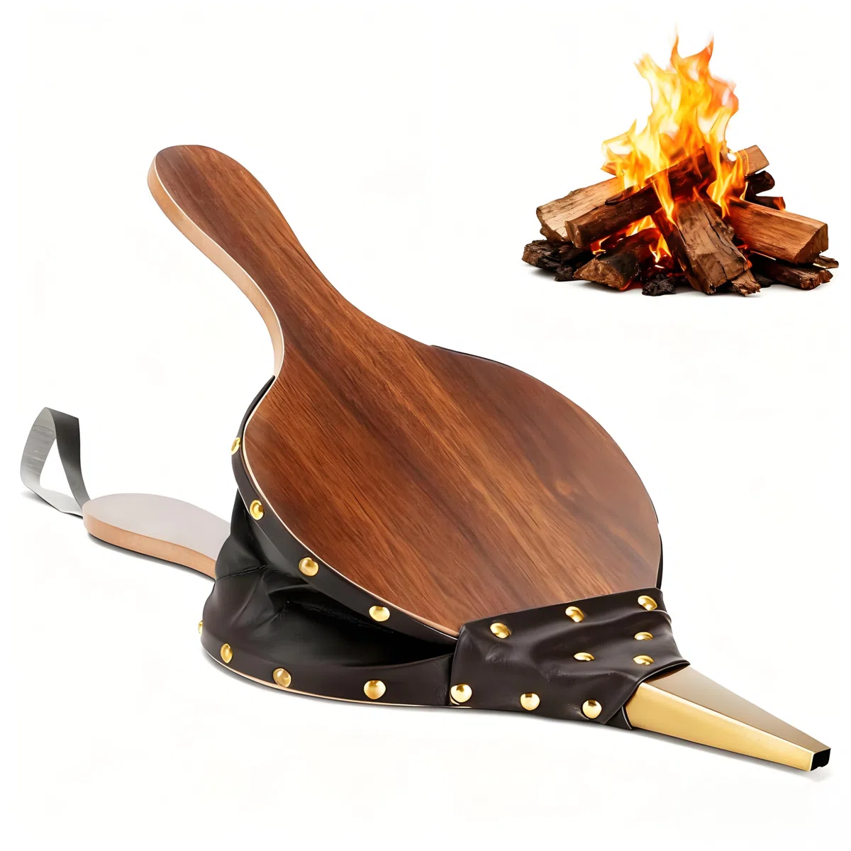 Amagabeli Soufflet de cheminée en Bois 42cm Fire Soufflet Rapide Fire Starter soufflerie d'air Bois Soufflet Poire à air à la Main Soufflet Manuel avec lanière Gril Barbecue et Le Camping