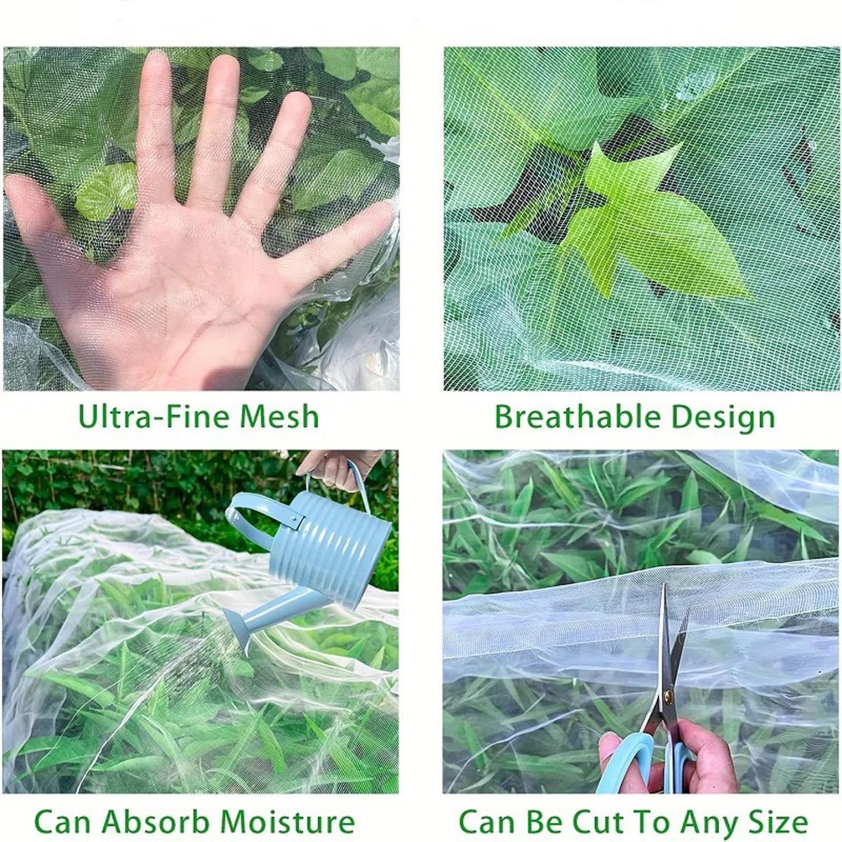 Filet Anti-Insecte de Protection 3X15M pour Potager et Jardin - Maille Fine avec Arceaux Serre