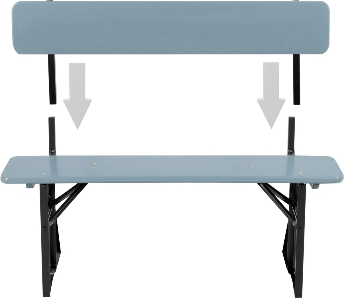 Stagecaptain BBB-119 GY Hirschgarten Banc de Fête avec Dossier 119 cm Gris