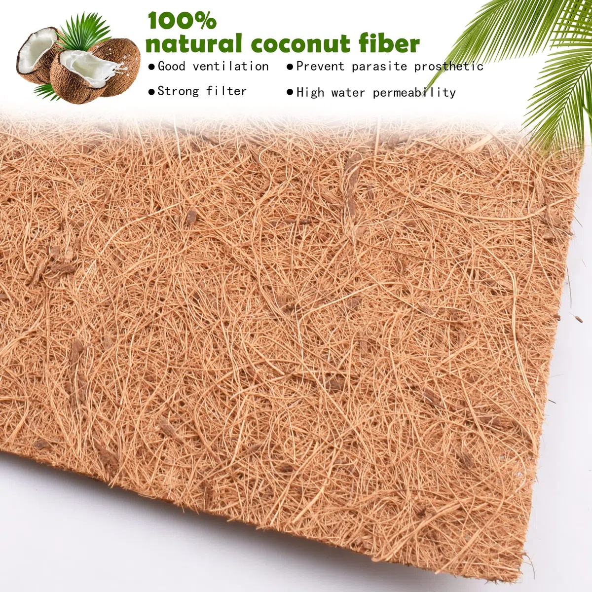 Doublure en Noix de Coco, Doublure pour Panier Suspendu, Protection des Plantes pour l'hiver, Protection Hivernale pour Les Plantes en Pot, Tapis de Désherbage en Tissu (3 Packs 100 * 40cm)