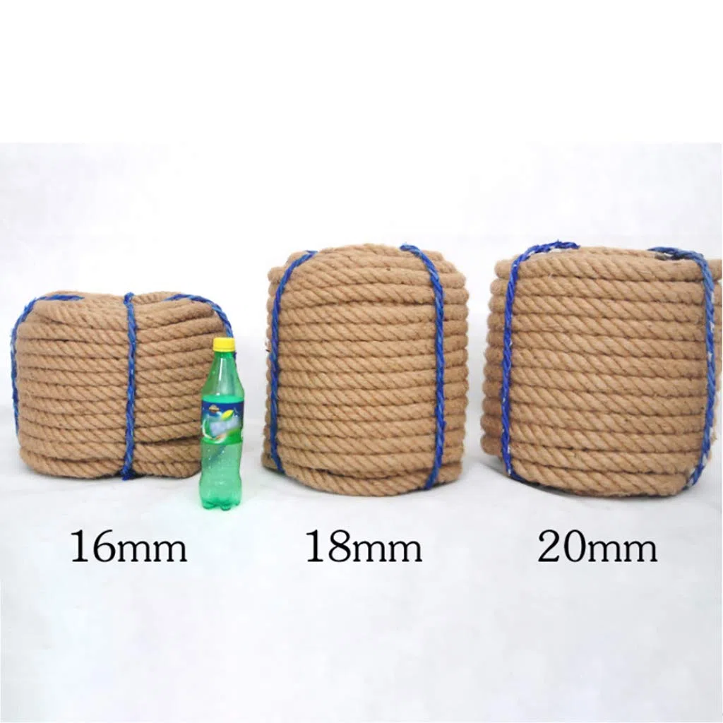 Corde en Jute Naturelle 16 mm / 18 mm / 20 mm, Chanvre Robuste pour Jardinage, Emballage et Décoration de la Maison (18mm)