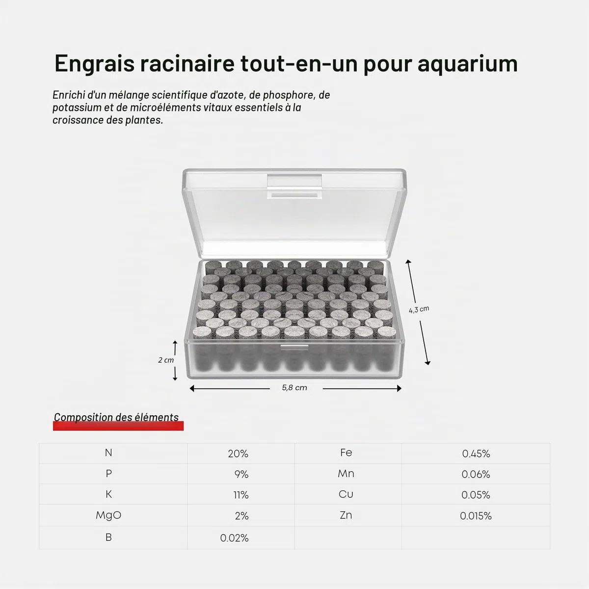 FZONE Tablettes d'Engrais Racinaire pour Aquarium d'Eau Douce 50 Pièces