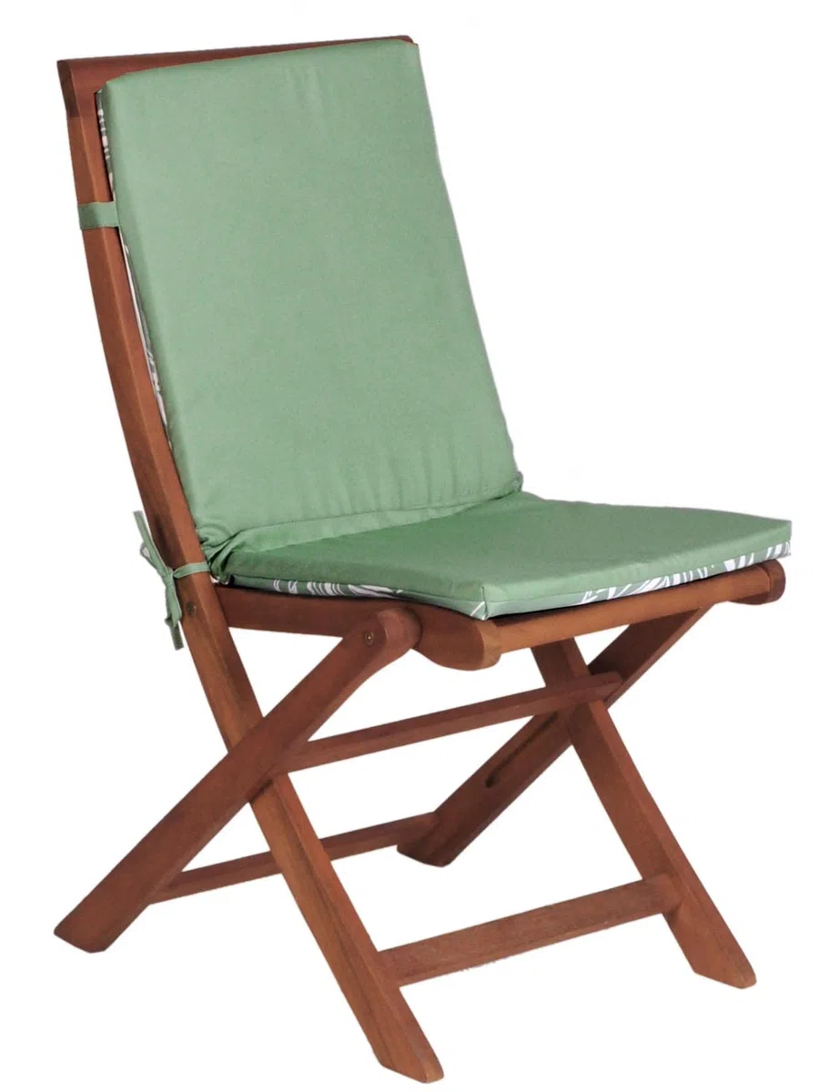 Atout Ciel Coussin de Fauteuil d'extérieur Bicolore en Tissu déperlant 90x40cm, 4 Variantes, Imprime Vert/Uni Vert