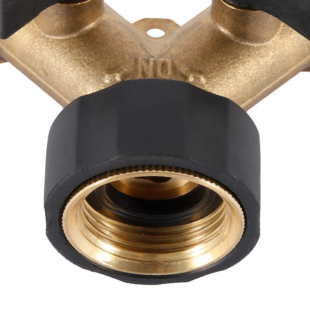 Robinet Double Machine à Laver, Répartiteur Raccord en Y 2 Voies pour Tuyaux d'Alimentation 3/4", Extérieur Jardin Double en Laiton Robuste