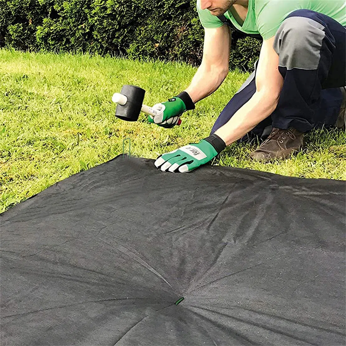 Lot de 40 piquets d'ancrage de jardin pour sécuriser le gazon - Piquets en acier en forme de U - Piquets de tente pour lutter contre les mauvaises herbes - Membrane de paysage - Filet de gazon