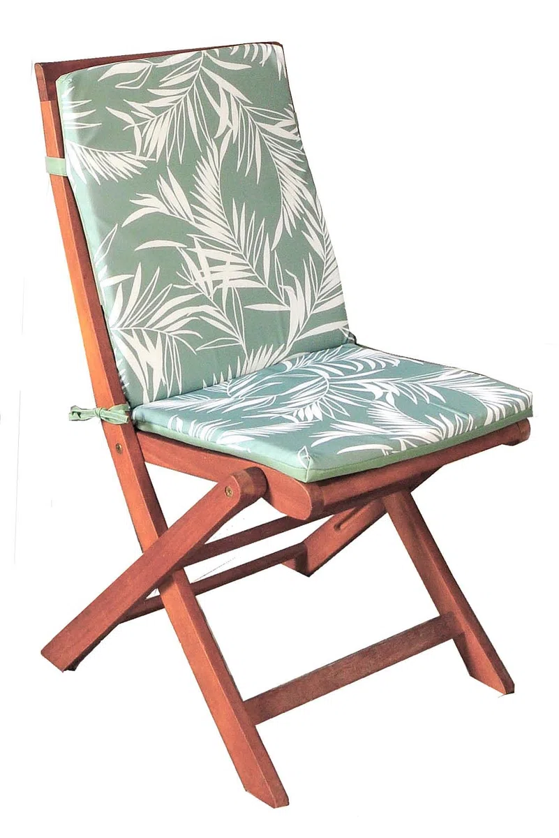 Atout Ciel Coussin de Fauteuil d'extérieur Bicolore en Tissu déperlant 90x40cm, 4 Variantes, Imprime Vert/Uni Vert