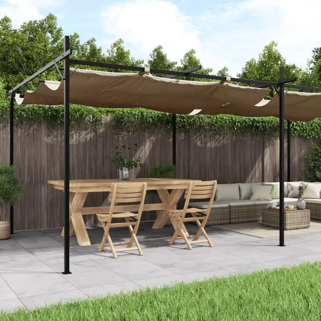 Pergola Acier et Aluminium Taupe 589x292x230 cm