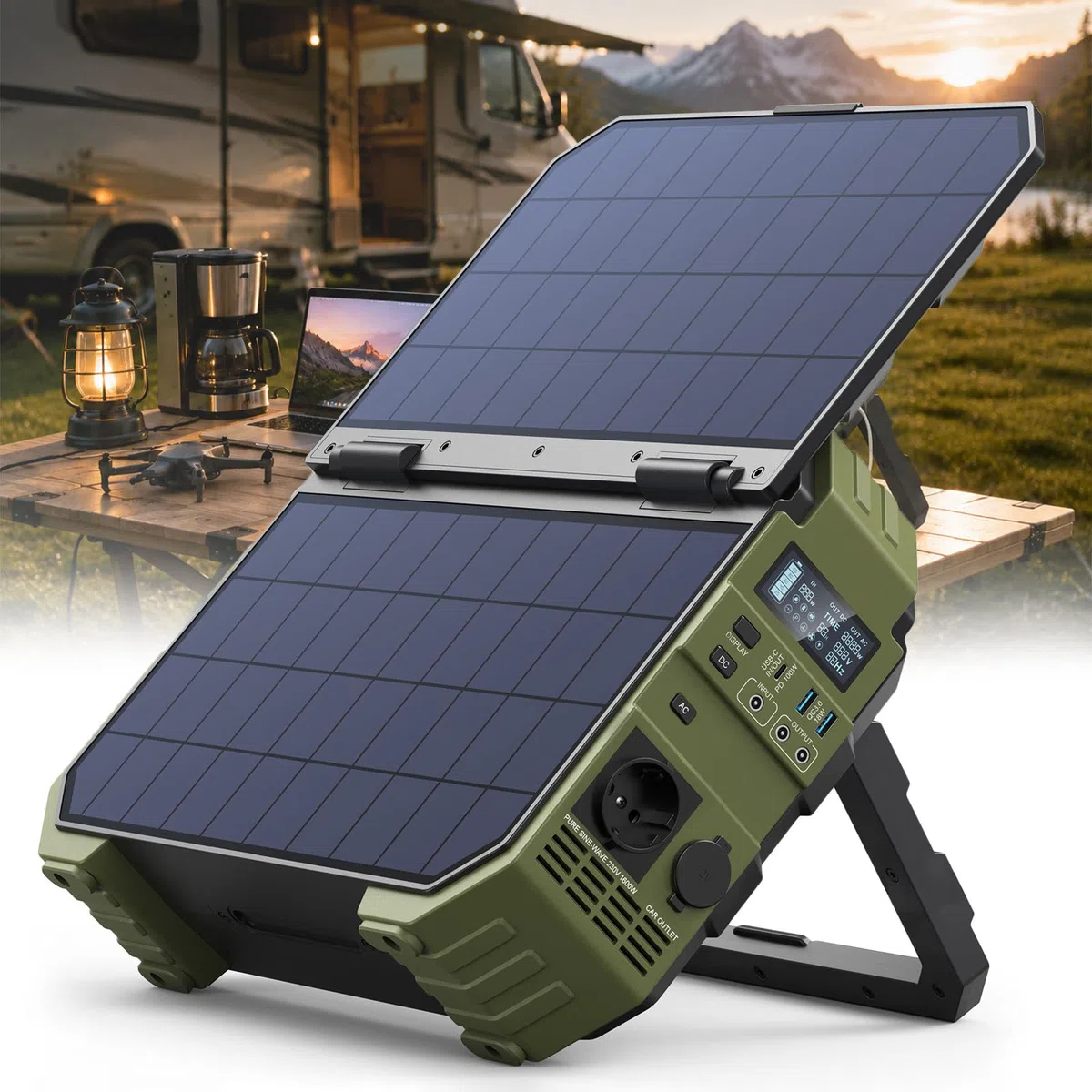 Station d'Énergie Portable 1600W 1024Wh pour Secours Domestique & Camping