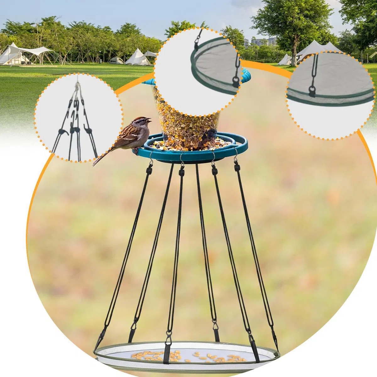F Fityle Graines d'oiseaux Shell Catcher Playing Seed Hoop, Hoop Hoop, for Beed Feeder Birds Lover Agriculteur, Diamètre 40cm
