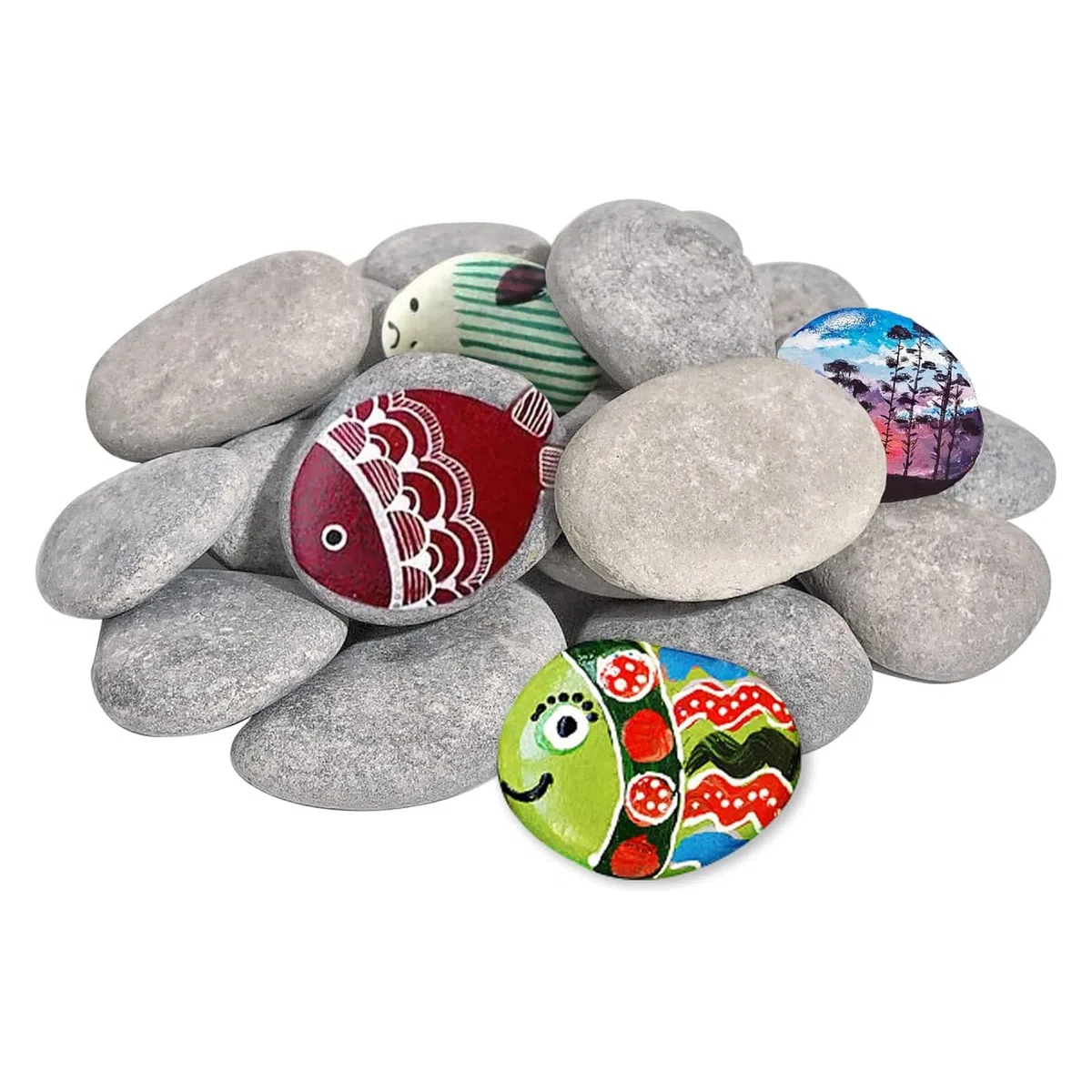 20 Pièces Galets a Peindre 6-11cm Galets Plats Cailloux Jardin Exterieur Cailloux Decoratif Loisir Creatif Enfant Kit Creatif Adulte Galet Aquarium Loisirs Creatifs Peinture Enfant