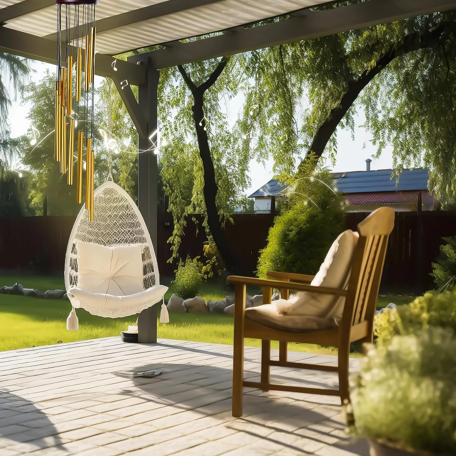 2 Pièces Carillon, Carillon à Vent avec 24 Tubes en Alliage D'aluminium, Carillon a Vent pour aux Jardins, Patios, Arrière-Cours et à la Décoration de la Maison
