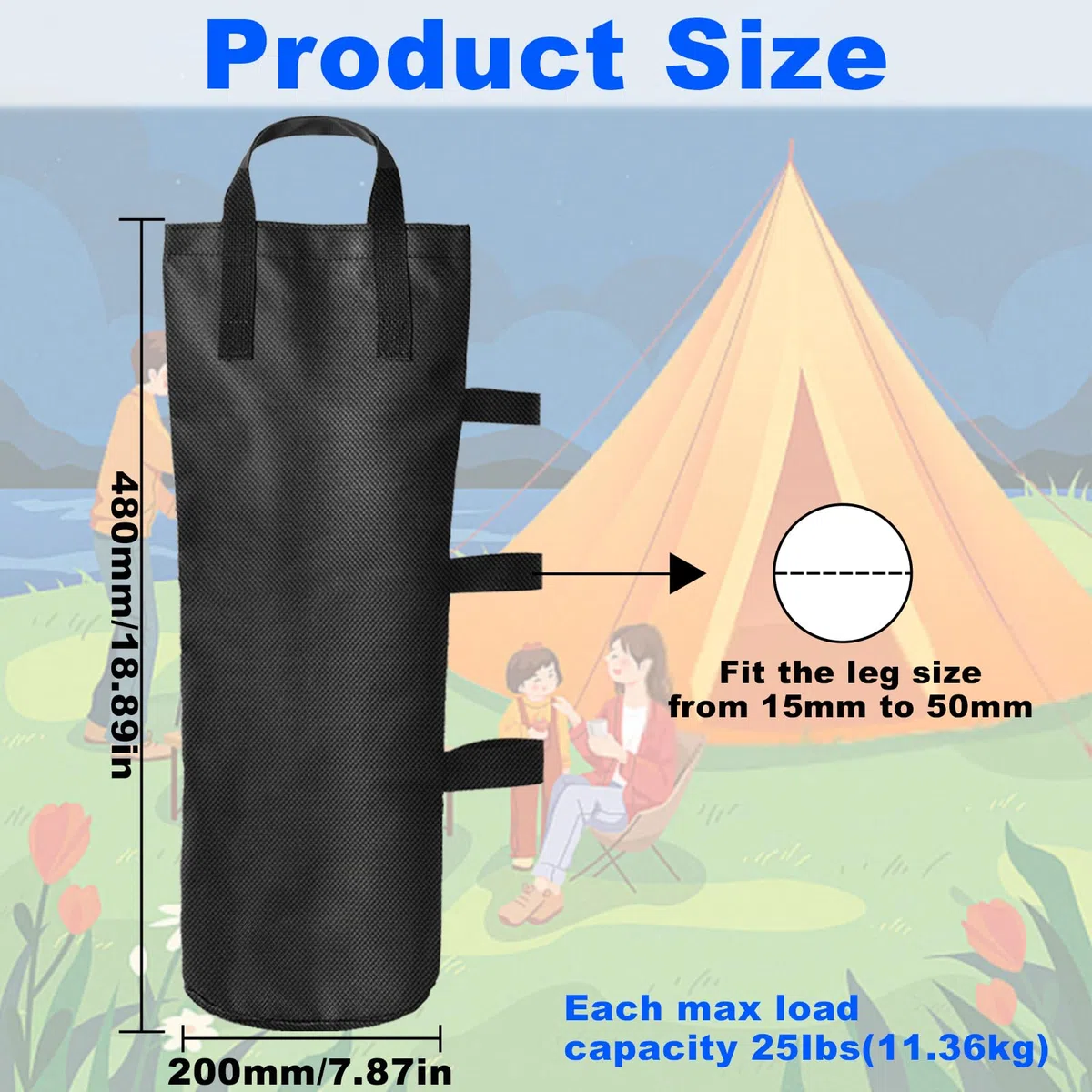 Poids pour Tonnelle, Lot de 4 Sacs de lestage, Sacs de lestage pour Tente Pop-up 1680D Super Porteur Imperméable Sacs de Sable pour Tente Tonnelle Pliante Outdoor Tonnelle de Jardin