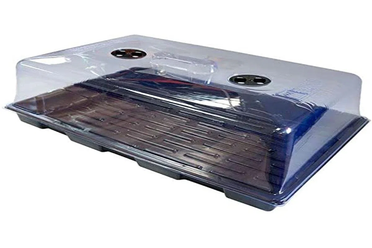 Serre germinatrice propagateur 58 x 37 x 23 cm (avec grilles de Ventilation réglables) pour Grands Plateaux à semis