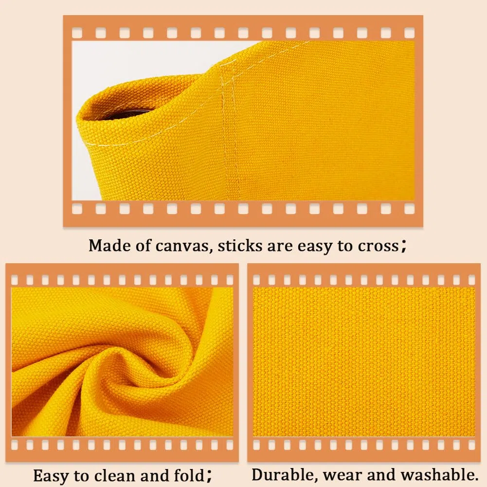 GORGECRAFT Kit de Housses de Chaise de Réalisateur Décontractées en Toile de Rechange Dorées avec Siège et Dossier en Tissu Polyester avec Bâton en Bois pour Siège de Réalisateur Pliable Portable