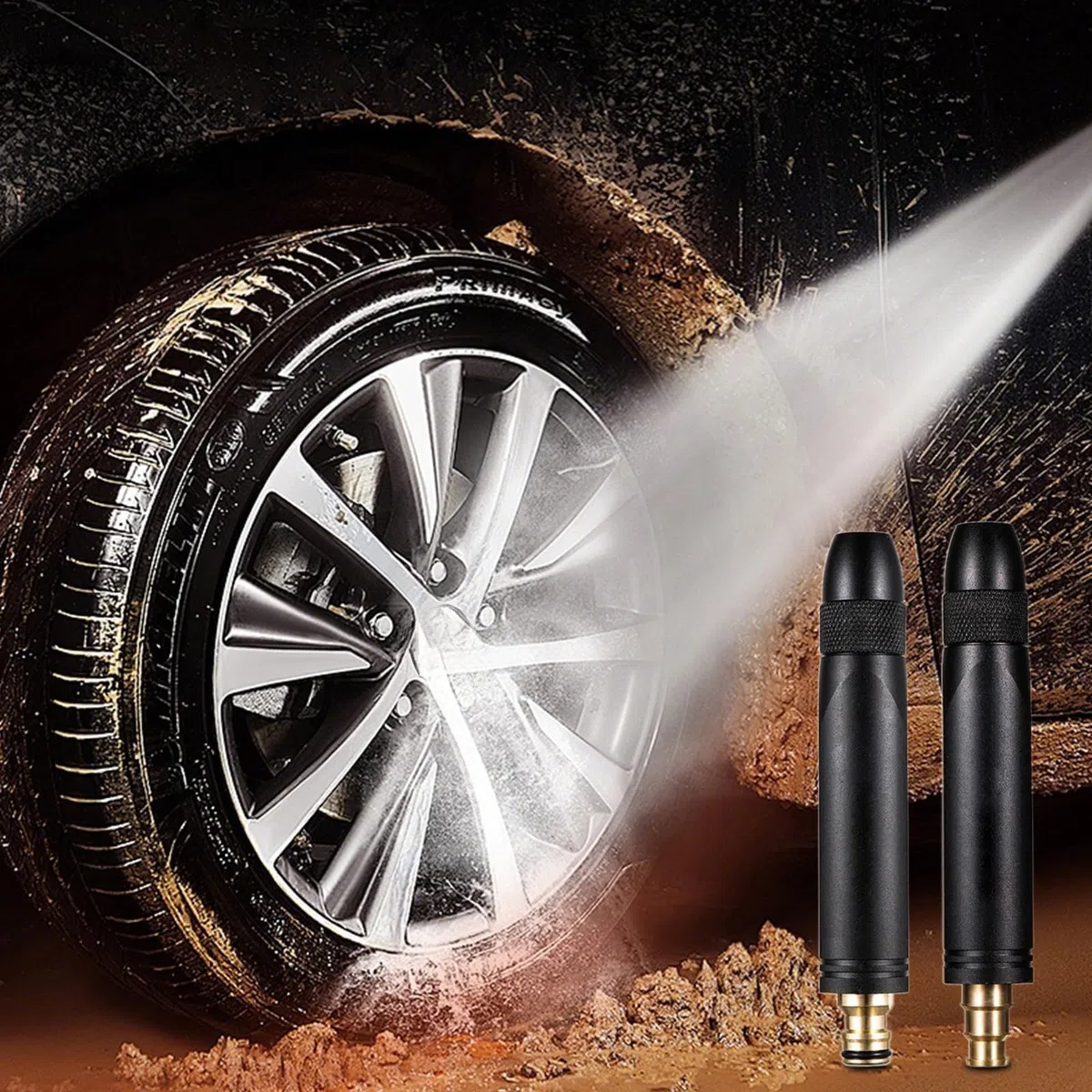 Nettoyeurs Haute Pression 2026 Buse à Eau Haute Pression Lance à Eau pour Pistolet Buse Rotativ Pulvérisation Hautes Allées,High Pressure Washer Attachment, De Jardin Revêtements Sol,Pour Arrosage