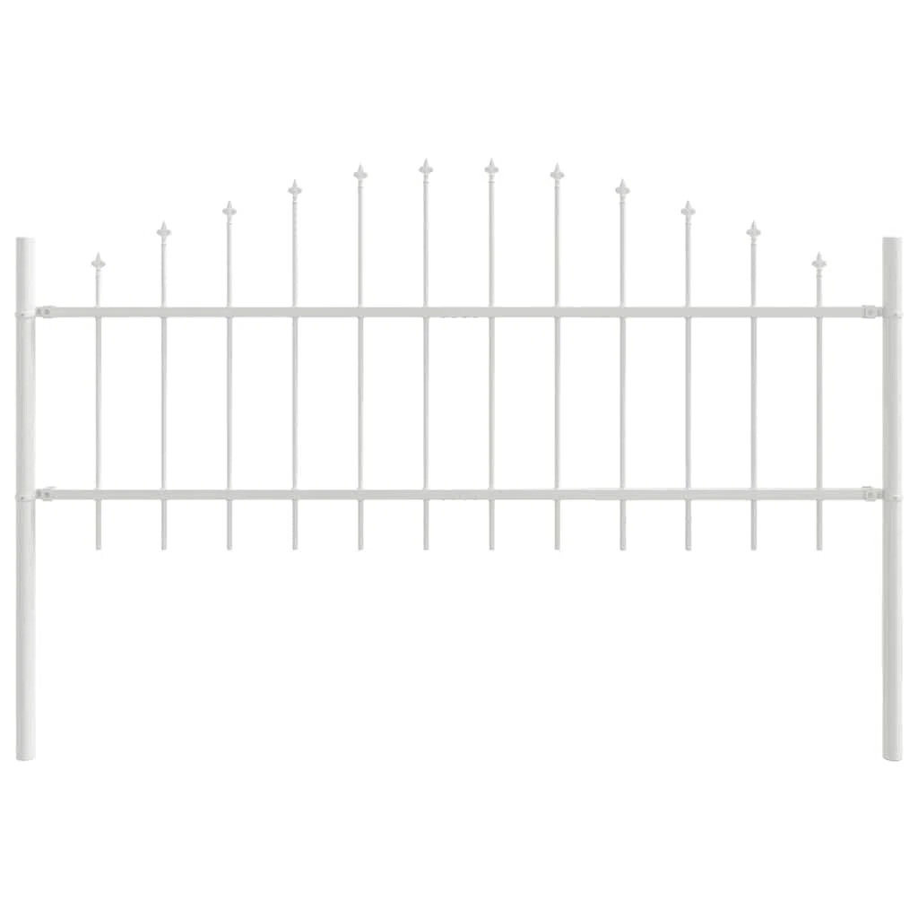 Woerden Lot de 2 clôtures de jardin en acier revêtu par pulvérisation blanc, 170 x 115 cm, élément de clôture pour brise-vue, protection contre le vent, extérieur avec montage pour