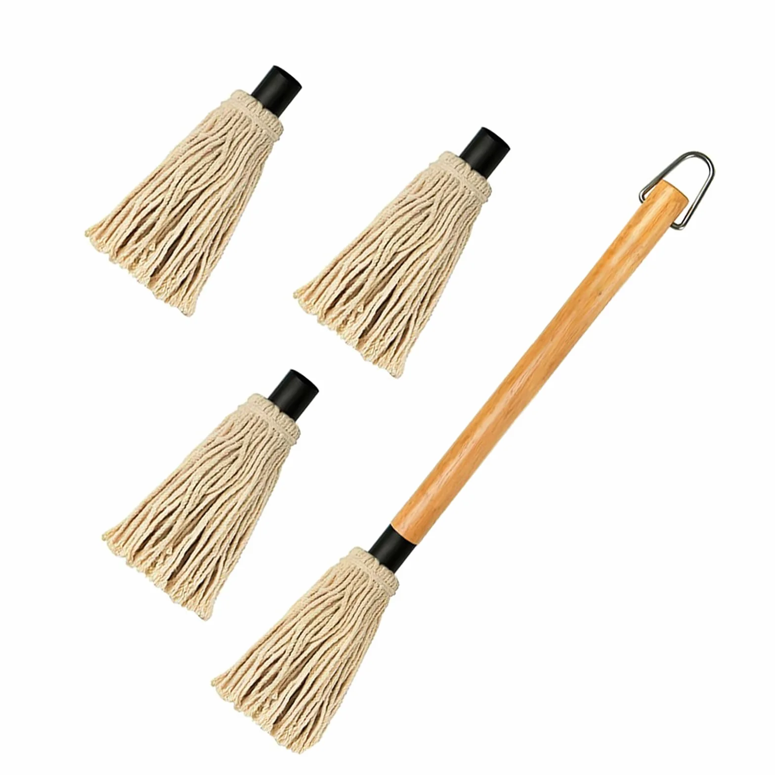 GEEKHOM Balai à badigeonner pour grill, 45,7 cm de long, manche en bois, brosses à badigeonner pour barbecue, rôtir, steak