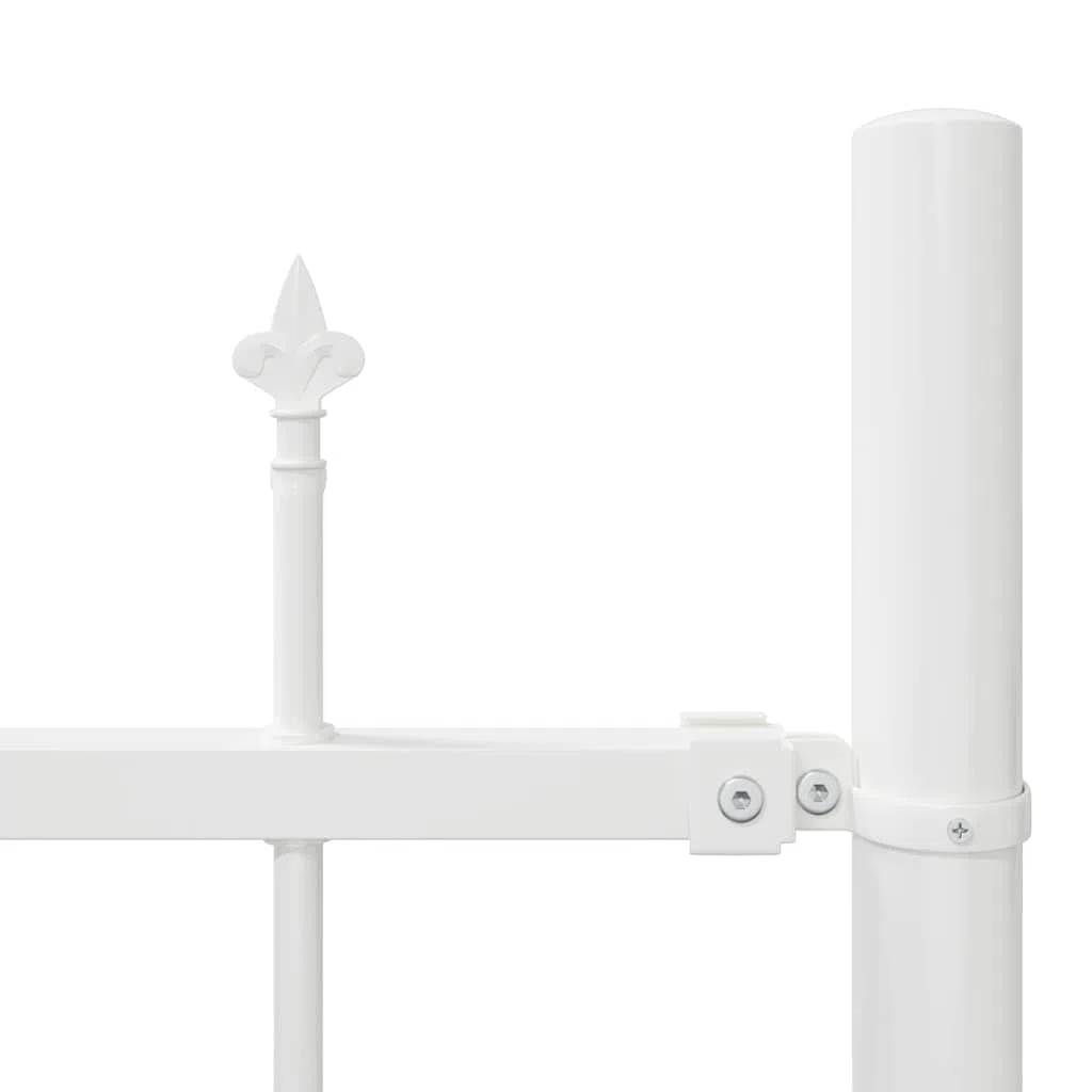 Woerden Lot de 2 clôtures de jardin en acier revêtu par pulvérisation blanc, 170 x 115 cm, élément de clôture pour brise-vue, protection contre le vent, extérieur avec montage pour