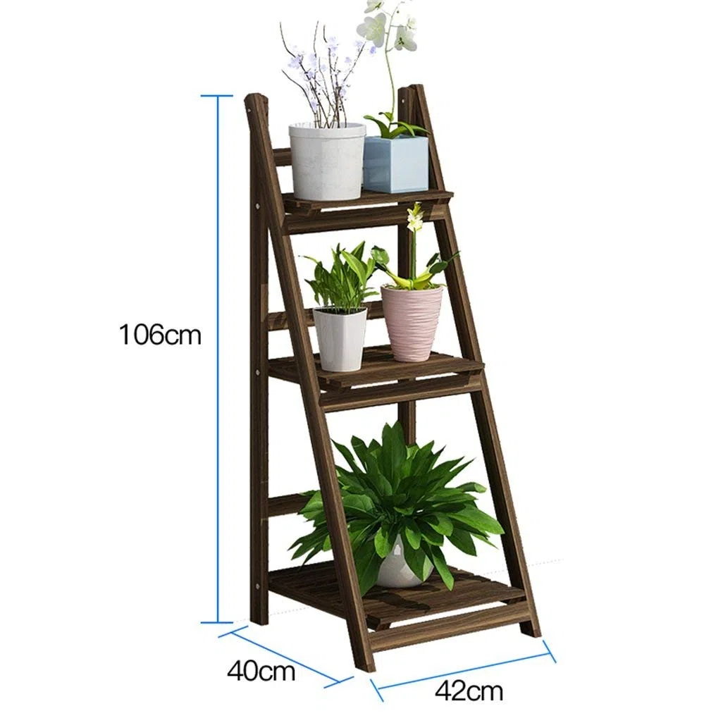 Échelle à 3 Niveaux, étagères d'angle Pliables, étagères d'angle, Affichage de Plantes de Jardin pour Balcon, Installation Non requise 42x40x106cm