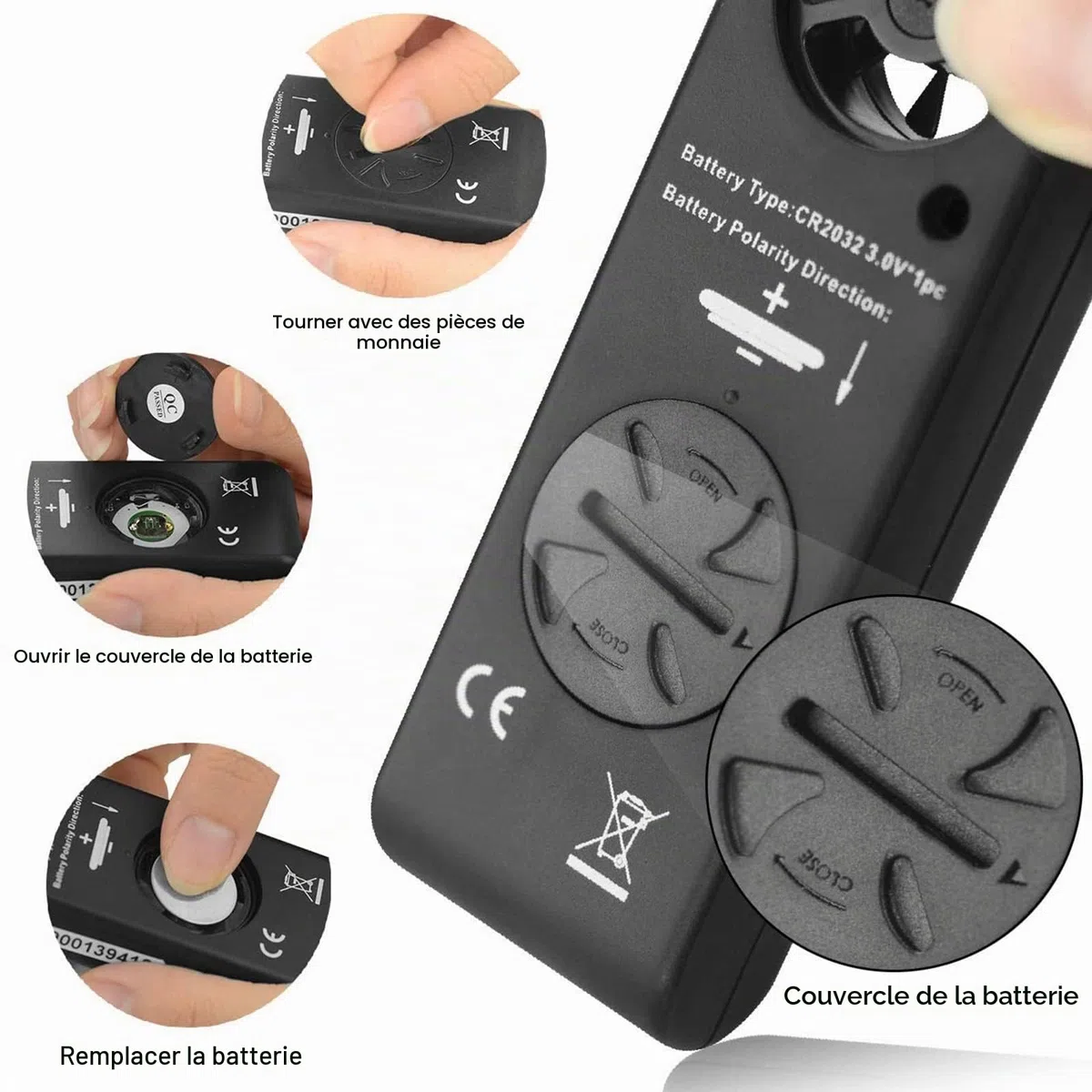 Mini Anemometre Portable VMC, Kethvoz Exterieur Jauge de Vitesse du Vent Numérique avec Max/AVG/Valeur Actuelle Mesure 0~30 m/s Débit d'Air Vitesse et Température KE-816B