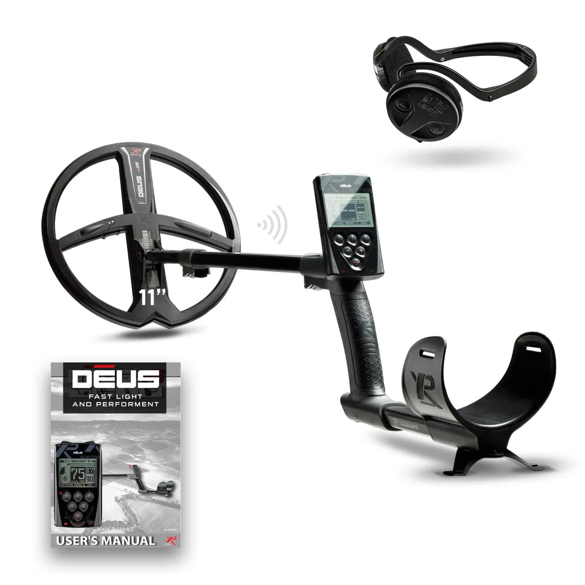 XP Metal Detectors Deus - avec Casque WSAUDIO - Étanche et entièrement sans Fil, idéal pour la Recherche de trésors et de reliques - Disque X35 de 28cm, télécommande et Canne S-Telescopic